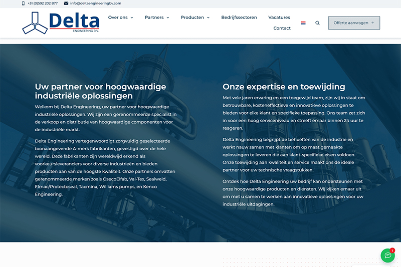 Delta Engineering Website Screenshot