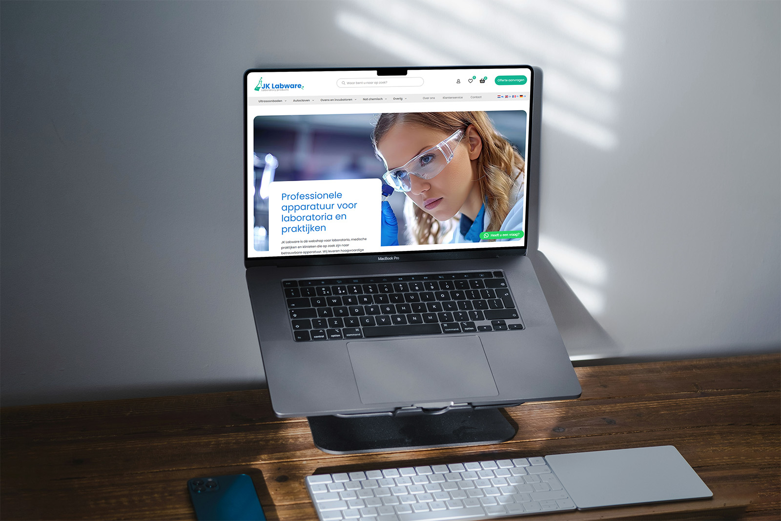 JK Labware Mockup Desktop Stand