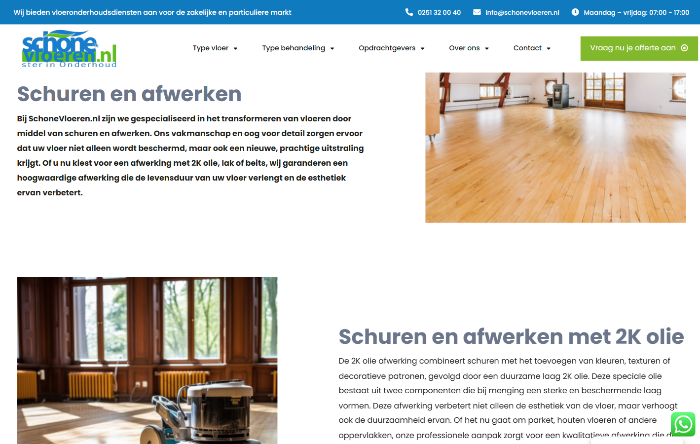 SchoneVloeren Website Screenshot 1