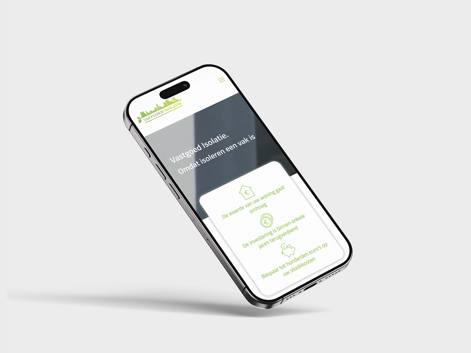 Vastgoed Isolatie Mockup Telefoon